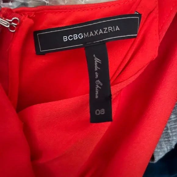 Coral Red BCBGMaxazria Dress-Size 8 - Picture 3 of 3